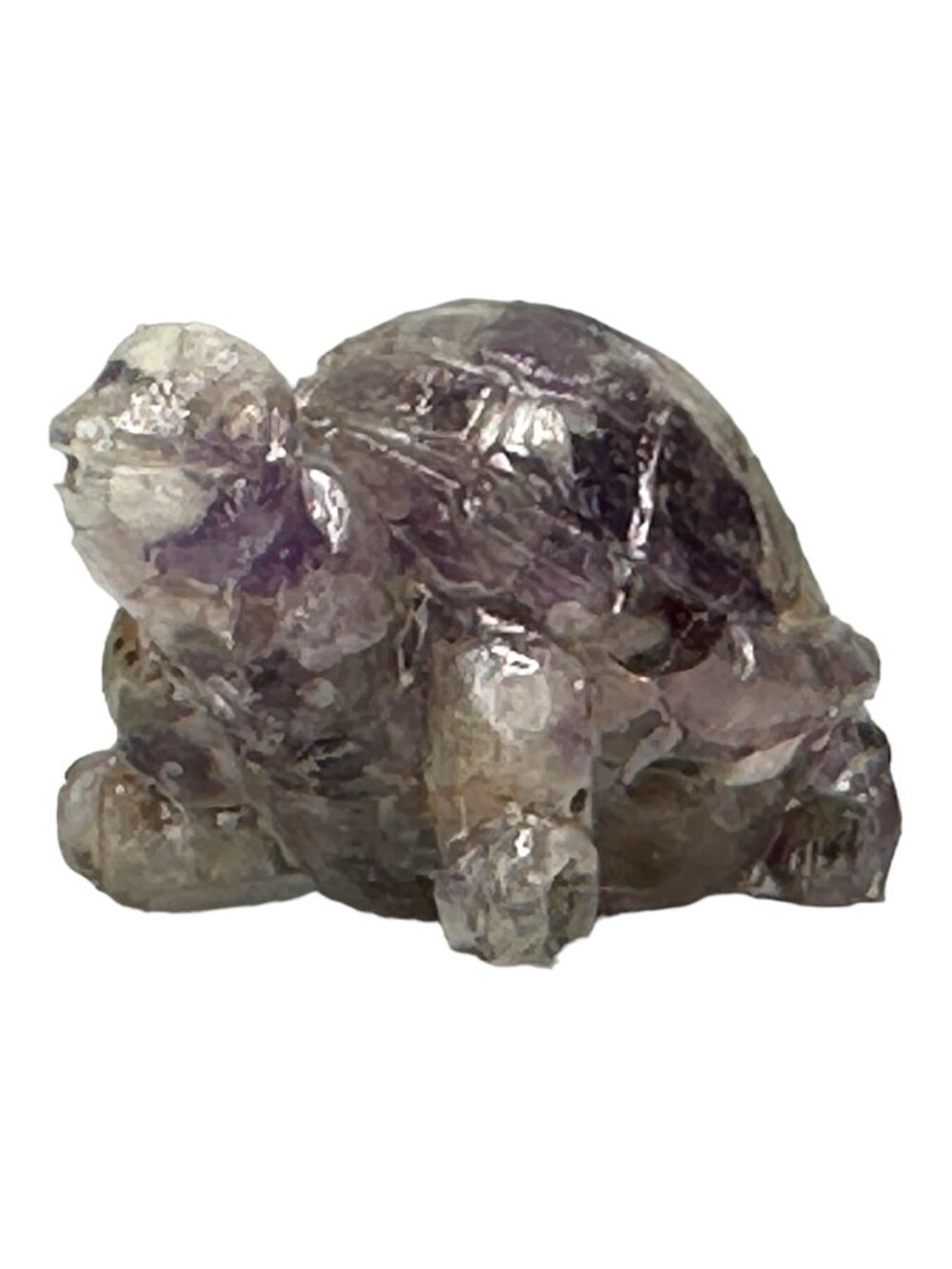 Resin Turtle Inlaid Amethyst Gemstone 1" Figurine Calming Clarity Wisdom